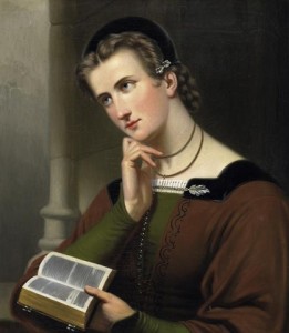 Braet von Uberfeldt 'Woman with bible' 1866