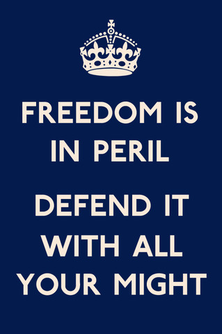 'Freedom is in peril' WWII poster